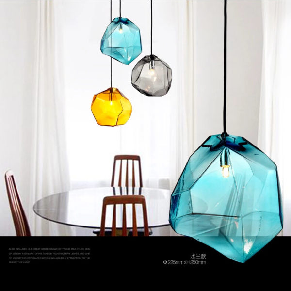 Modern Fashion Colorful Glass Pendant light with 3 lights Dining Room Lighting Ideas Living Room Bedroom Lighting - Image 9