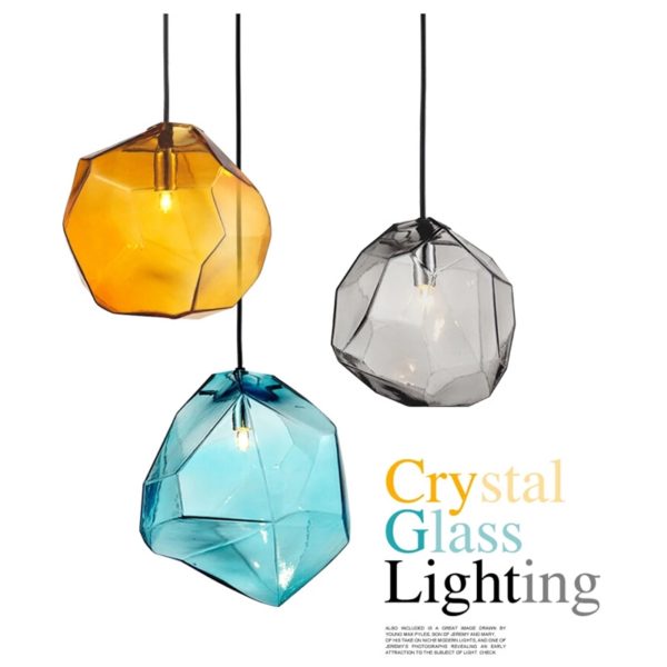 Modern Fashion Colorful Glass Pendant light with 3 lights Dining Room Lighting Ideas Living Room Bedroom Lighting - Image 3