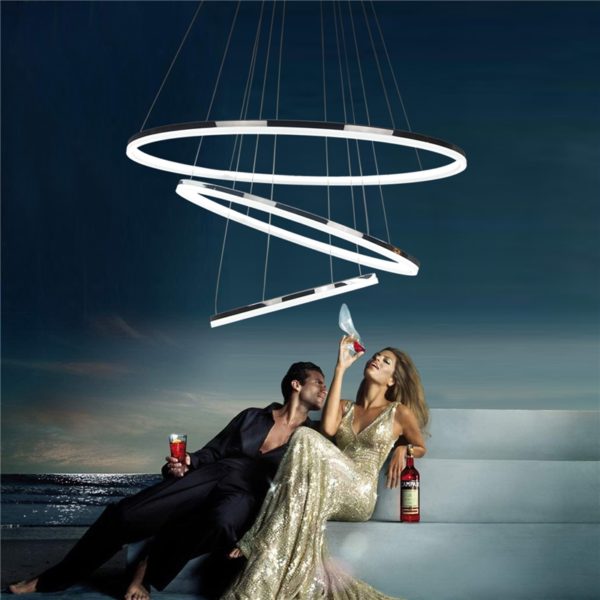 Modern LED Acrylic Pendant Light Simple Design Mini Droplight LED 3 Tiers (80+60+40cm) - Image 5