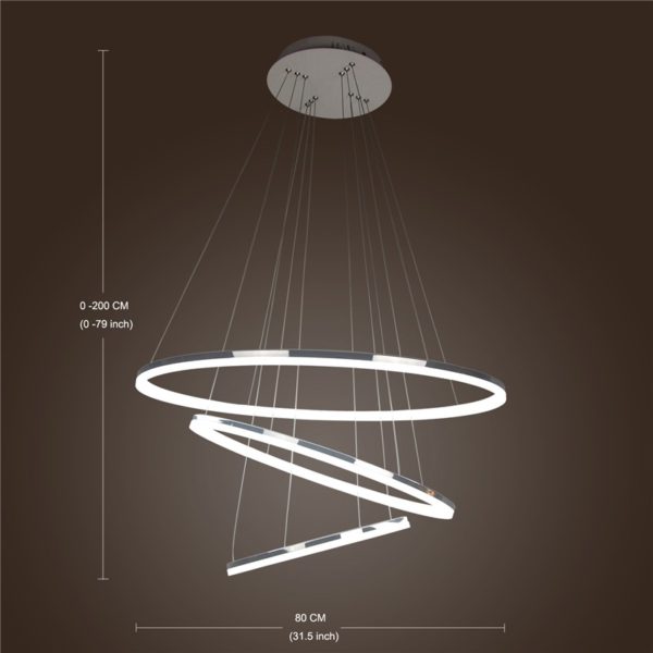 Modern LED Acrylic Pendant Light Simple Design Mini Droplight LED 3 Tiers (80+60+40cm) - Image 2