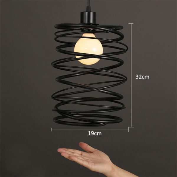 American Country Pendant Light Stoving Varnishing Craftsmanship Wrought Iron Pendant Light 1 Light Matted Black Chandelier - Image 6
