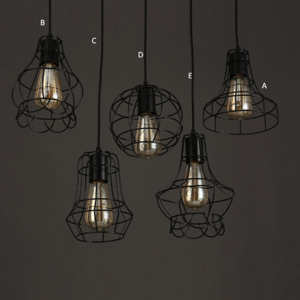 American Country Wrought Iron Stoving Varnishing Craftsmanship Pendant Light 5 Designs 1 Light Black Chandelier - Image 9