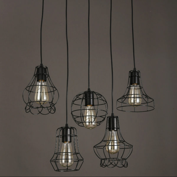 American Country Wrought Iron Stoving Varnishing Craftsmanship Pendant Light 5 Designs 1 Light Black Chandelier - Image 10