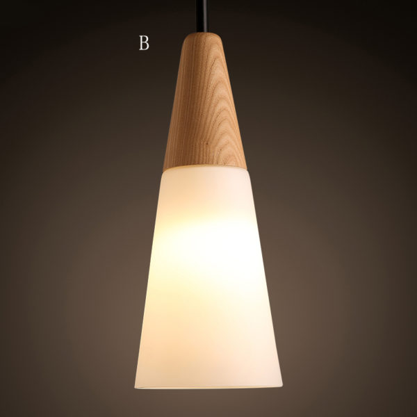 Glass Pendant Light Modern Simple Fashion Wooden Glass Pendant Light 3 Designs 1 Light Dining Room Lighting Ideas Living Room Bedroom Lighting - Image 9