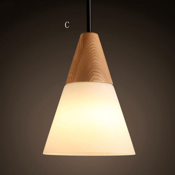 Glass Pendant Light Modern Simple Fashion Wooden Glass Pendant Light 3 Designs 1 Light Dining Room Lighting Ideas Living Room Bedroom Lighting - Image 10