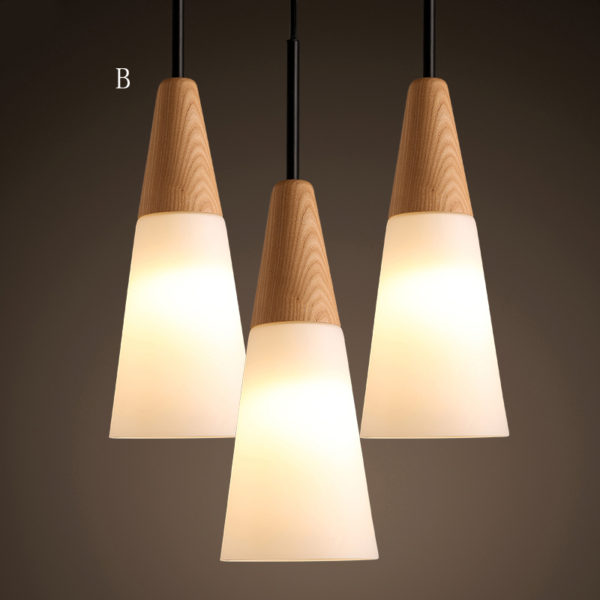 Glass Pendant Light Modern Simple Fashion Wooden Glass Pendant Light 3 Designs 1 Light Dining Room Lighting Ideas Living Room Bedroom Lighting - Image 11