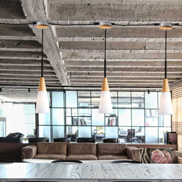 Glass Pendant Light Modern Simple Fashion Wooden Glass Pendant Light 3 Designs 1 Light Dining Room Lighting Ideas Living Room Bedroom Lighting - Image 13