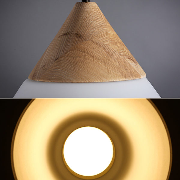 Glass Pendant Light Modern Simple Fashion Wooden Glass Pendant Light 3 Designs 1 Light Dining Room Lighting Ideas Living Room Bedroom Lighting - Image 6