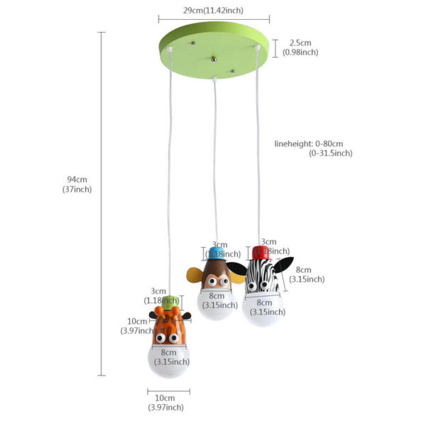 Modern Fashion Cartoon Little Animals Pendant Light 3 Lights - Image 2