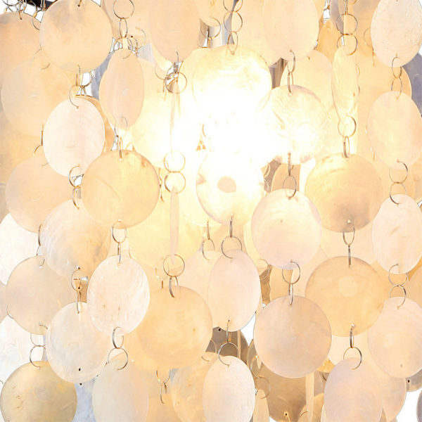 Ceiling Lights Mini White Shell Pendant Chandelier (Chrome Finish) - Image 7