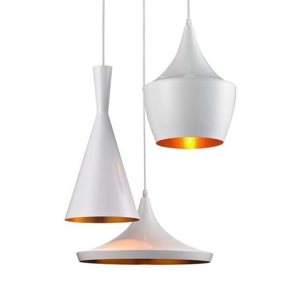 Pendant 3 Light American Style White Iron Aluminum Spinning - Image 4