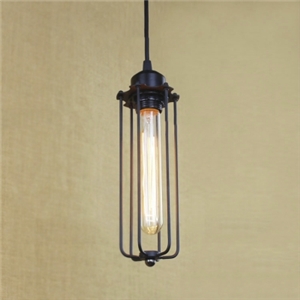 Industrial One Light Mini Hanging Pendant in Pewter Finish