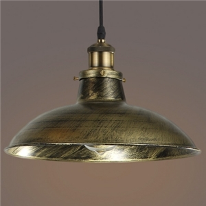 Antique Brass Single Light Bowl Shape Industrial Pendant Light