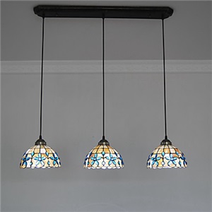 8 inch 3-lights Retro Tiffany Pendant Lights Shell Shade Living Room Dining Room light Fixture