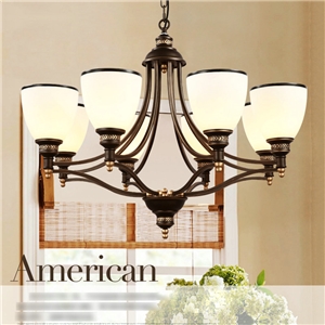 8 Light 32 inch Ceiling Light Fixture, Black