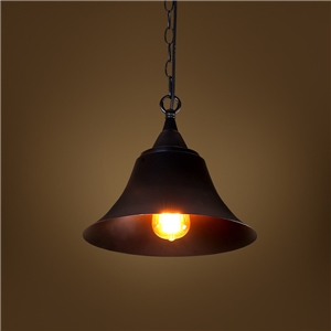 American Rural Industrial Retro Style Iron Craft Black Iron Cap Pendant Light
