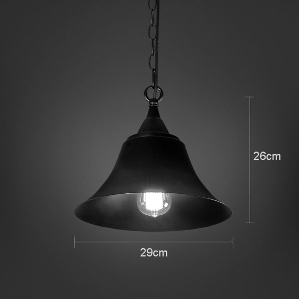 American Rural Industrial Retro Style Iron Craft Black Iron Cap Pendant Light - Image 2