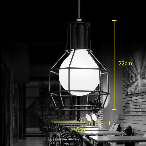 American Rural Industrial Retro Style Iron Craft Black Cable Pendant Light - Image 2