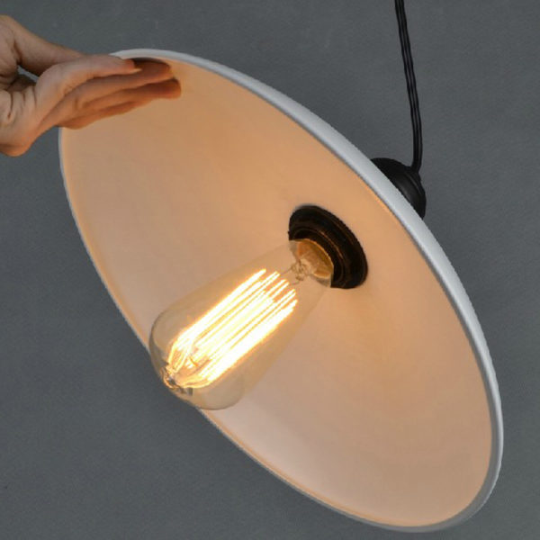 American Rural Industrial Retro Style Iron Craft Simple White Pendant Light - Image 6