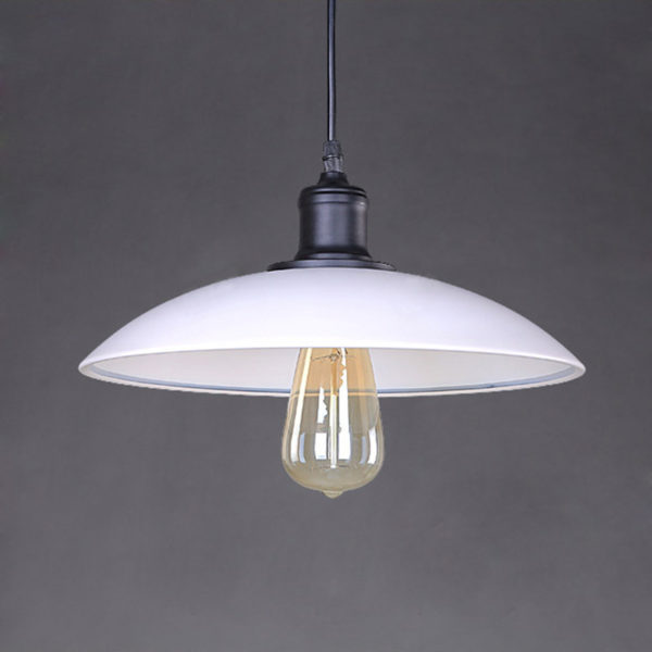 American Rural Industrial Retro Style Iron Craft Simple White Pendant Light - Image 2