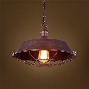 American Rural Industrial Retro Style Iron Craft Rust-colored Pendant Light