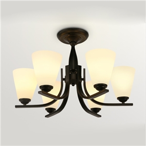 American Rural Industrial Retro Style Iron Craft White 6 Lights Pendant Light