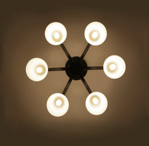 American Rural Industrial Retro Style Iron Craft White 6 Lights Pendant Light - Image 3