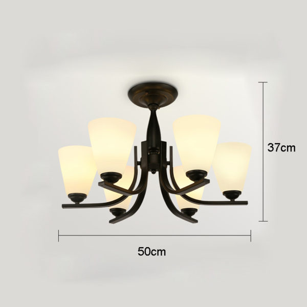 American Rural Industrial Retro Style Iron Craft White 6 Lights Pendant Light - Image 4