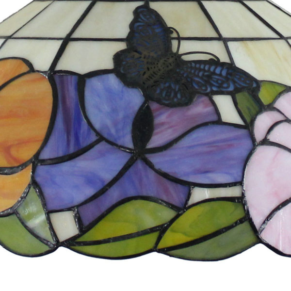16inch European Pastoral Retro Style Pendant Lights Butterfly Flowers Pattern Glass Shade Bedroom Living Room Dining Room Kitchen Lights - Image 4