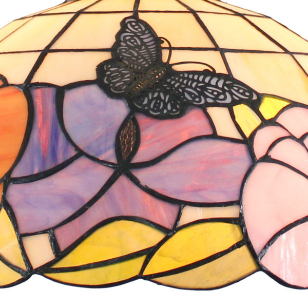 16inch European Pastoral Retro Style Pendant Lights Butterfly Flowers Pattern Glass Shade Bedroom Living Room Dining Room Kitchen Lights - Image 5