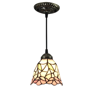 6inch European Pastoral Retro Style Pendant Light Pink Flower Pattern Shade Bedroom Living Room Dining Room Kitchen Lights