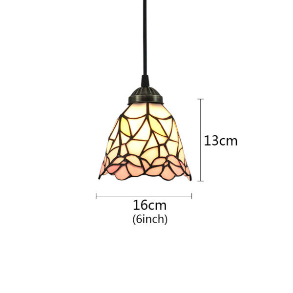 6inch European Pastoral Retro Style Pendant Light Pink Flower Pattern Shade Bedroom Living Room Dining Room Kitchen Lights - Image 2