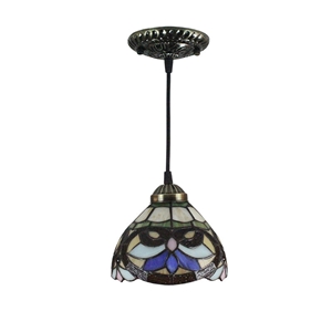 6inch European Pastoral Retro Style Pendant Light Multicolor Pattern Shade Bedroom Living Room Dining Room Kitchen Lights