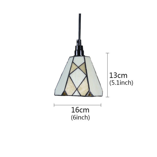 6inch European Pastoral Retro Style Pendant Light Diamond Pattern Shade Bedroom Living Room Dining Room Kitchen Lights - Image 2