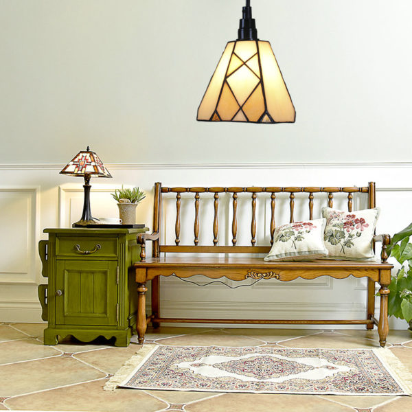 6inch European Pastoral Retro Style Pendant Light Diamond Pattern Shade Bedroom Living Room Dining Room Kitchen Lights - Image 6