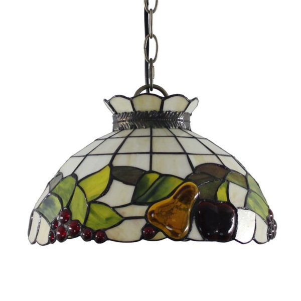 12inch European Pastoral Retro Style Pendant Light Colorful Fruit Pattern Glass Shade Bedroom Living Room Dining Room Kitchen Lights - Image 8