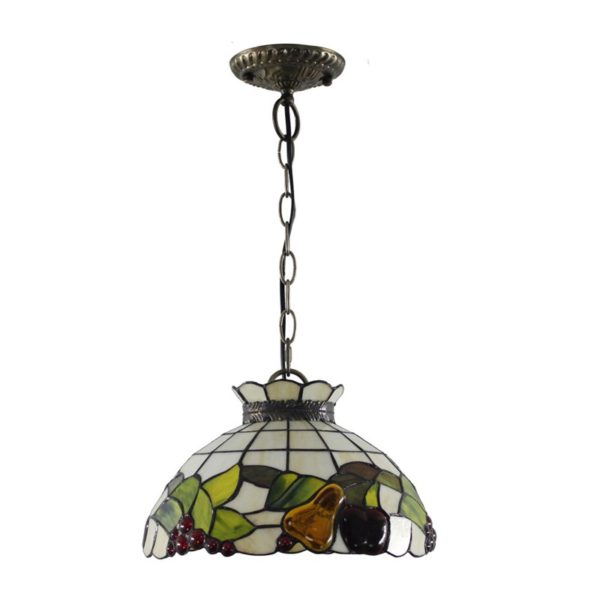 12inch European Pastoral Retro Style Pendant Light Colorful Fruit Pattern Glass Shade Bedroom Living Room Dining Room Kitchen Lights - Image 9