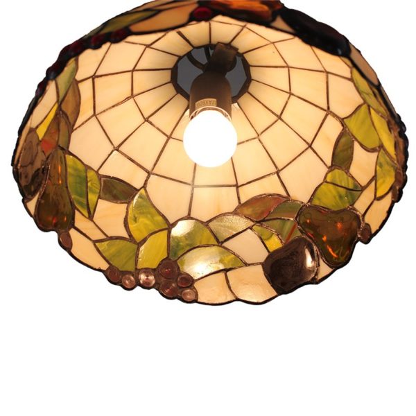 12inch European Pastoral Retro Style Pendant Light Colorful Fruit Pattern Glass Shade Bedroom Living Room Dining Room Kitchen Lights - Image 3