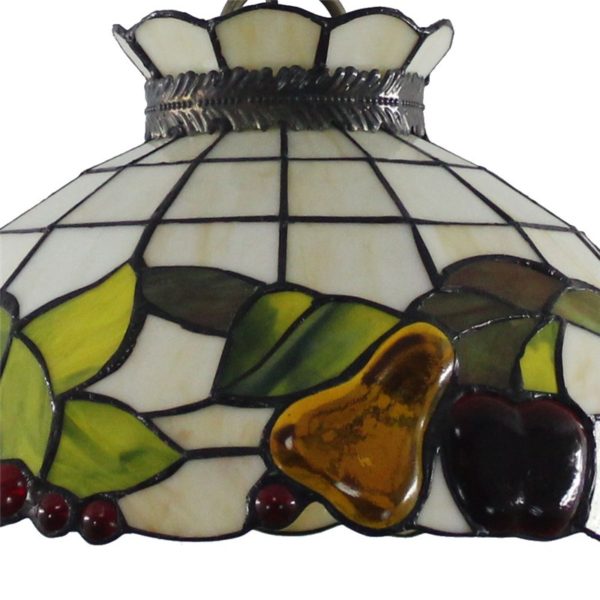 12inch European Pastoral Retro Style Pendant Light Colorful Fruit Pattern Glass Shade Bedroom Living Room Dining Room Kitchen Lights - Image 5