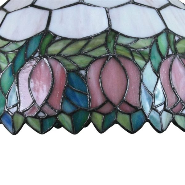 12inch European Pastoral Retro Style Pendant Light Pink Flower Pattern Glass Shade Bedroom Living Room Dining Room Kitchen Lights - Image 5