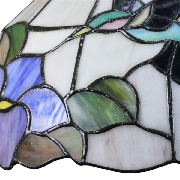 12inch European Pastoral Retro Style Pendant Light Hummingbird Gathering Flowers Pattern Glass Shade Bedroom Living Room Dining Room Kitchen Lights - Image 5