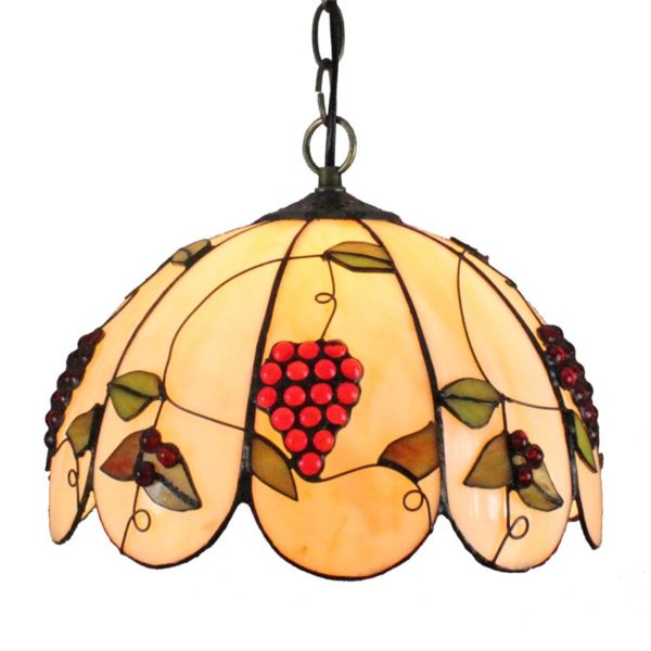12inch European Pastoral Retro Style Pendant Light Grape Pattern Glass Shade Bedroom Living Room Dining Room Kitchen Lights - Image 7