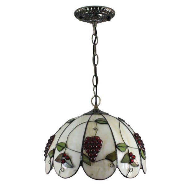 12inch European Pastoral Retro Style Pendant Light Grape Pattern Glass Shade Bedroom Living Room Dining Room Kitchen Lights - Image 9