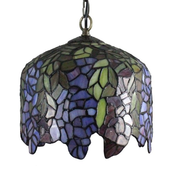 12inch European Pastoral Retro Style Pendant Light Colorful Leaves Pattern Glass Shade Bedroom Living Room Dining Room Kitchen Lights - Image 8