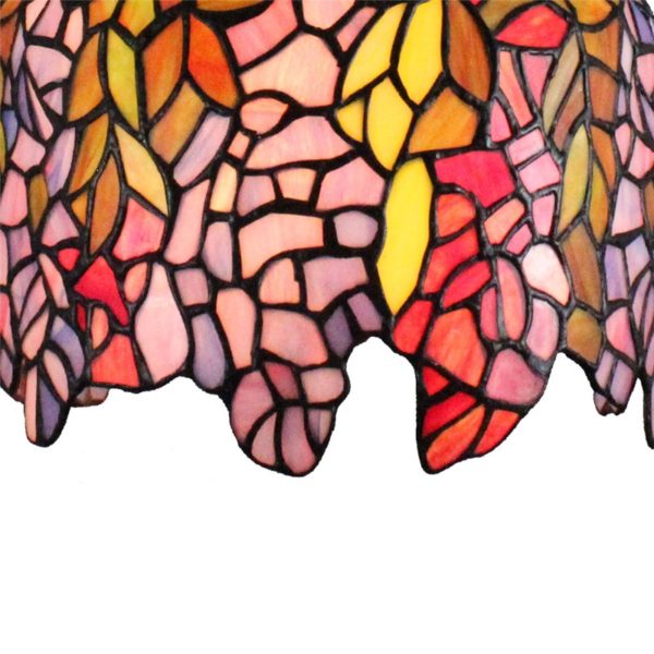 12inch European Pastoral Retro Style Pendant Light Colorful Leaves Pattern Glass Shade Bedroom Living Room Dining Room Kitchen Lights - Image 4