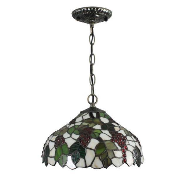 12inch European Pastoral Retro Style Pendant Light Grape Pattern Glass Shade Bedroom Living Room Dining Room Kitchen Lights - Image 9