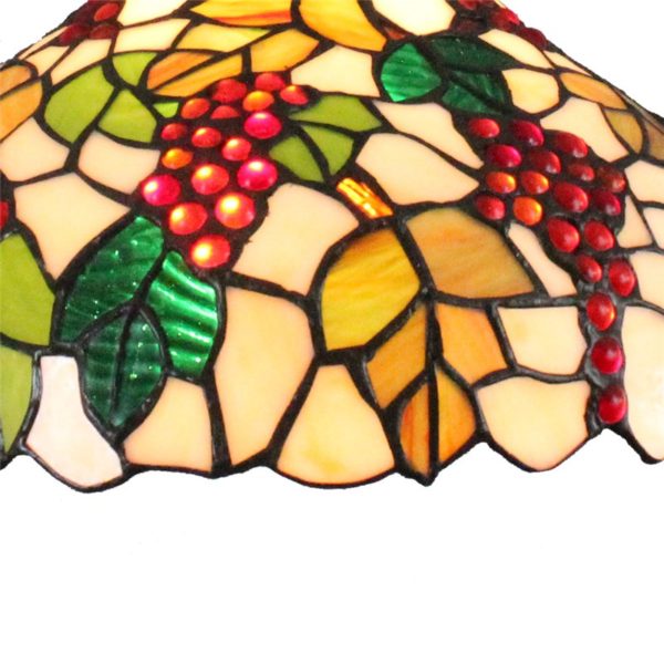 12inch European Pastoral Retro Style Pendant Light Grape Pattern Glass Shade Bedroom Living Room Dining Room Kitchen Lights - Image 4
