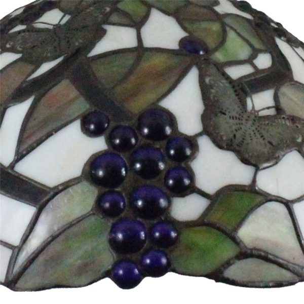 12inch European Pastoral Retro Style Pendant Light Butterfly and Grape Pattern Glass Shade Bedroom Living Room Dining Room Kitchen Lights - Image 5