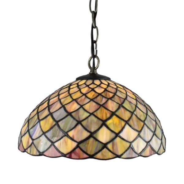 12inch European Pastoral Retro Style Pendant Light Mesh Pattern Colorful Pattern Glass Shade Bedroom Living Room Dining Room Kitchen Lights - Image 7