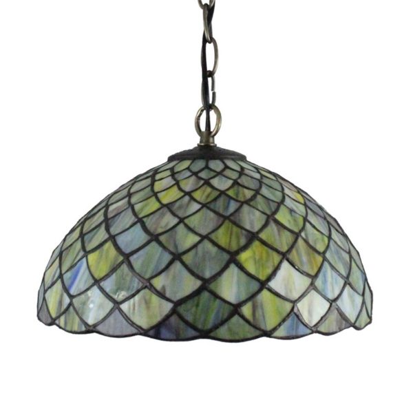 12inch European Pastoral Retro Style Pendant Light Mesh Pattern Colorful Pattern Glass Shade Bedroom Living Room Dining Room Kitchen Lights - Image 8